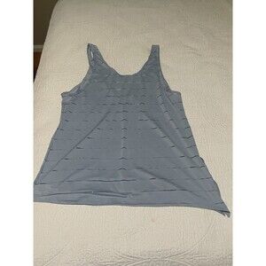 Athleta‎ Ladies / Women’s  Size XL Light Blue Striped Side Slit Tank